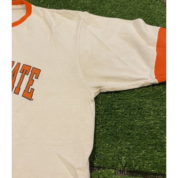 Vintage Oklahoma State Cowboys shirt mens large Champion 90s white orange X - Picture 5 of 10